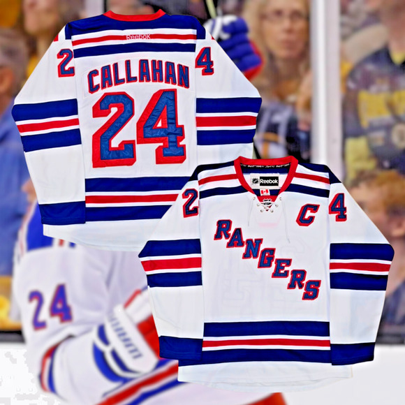 New York Rangers Ryan Callahan Reebok CCM Sz 50 M NHL Hockey Jersey Fight Strap - Picture 13 of 13